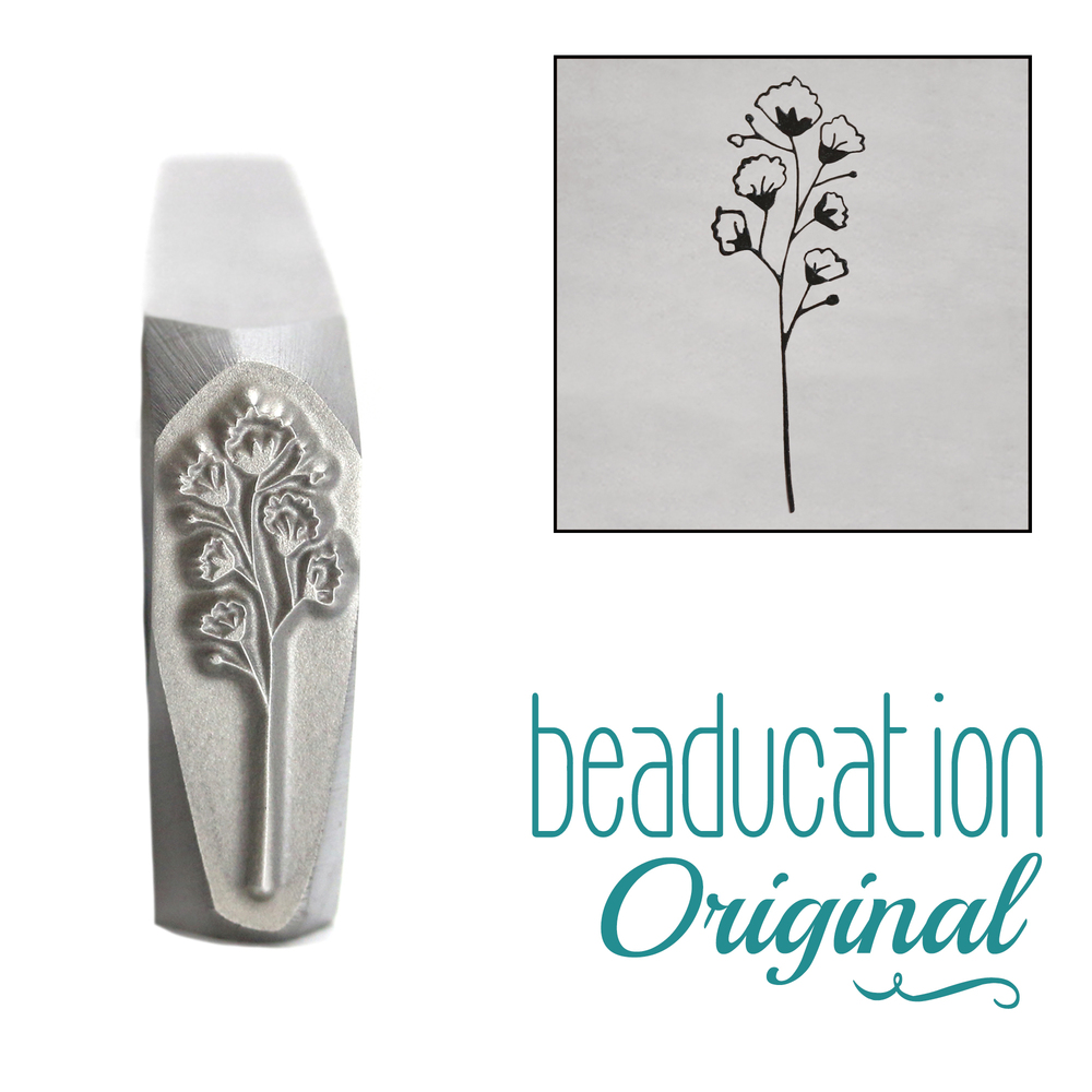 Metal Stamping Tools Baby's Breath 1 Flower Metal Design Stamp, 15mm - Beaducation Original